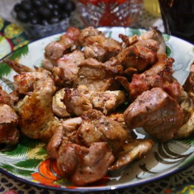 Pork and chicken kebabs